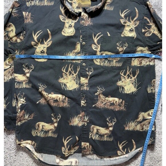 Outdoor‎ Life Shirt Mens Large Deer AOP Button Up Hunting Cotton Field Tested - Picture 6 of 9